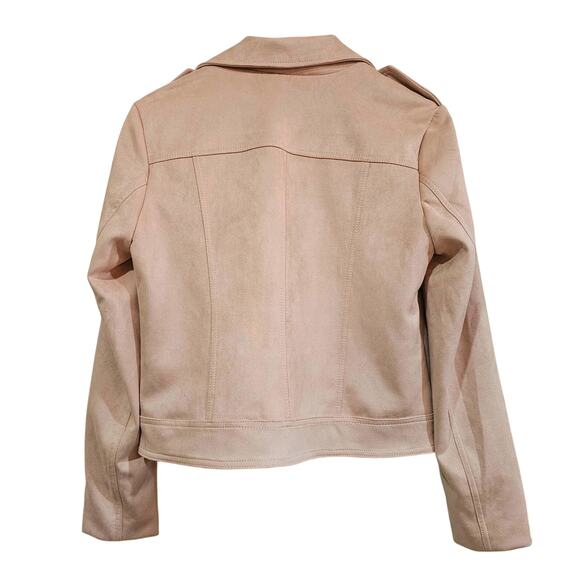 Philosophy Faux Leather Moto Jacket Blush Pink Size M - Picture 3 of 5